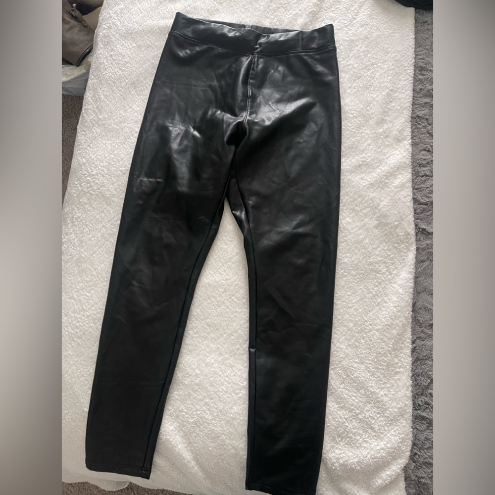 Black leather leggings